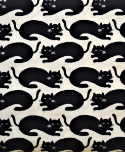 black cat print fabric