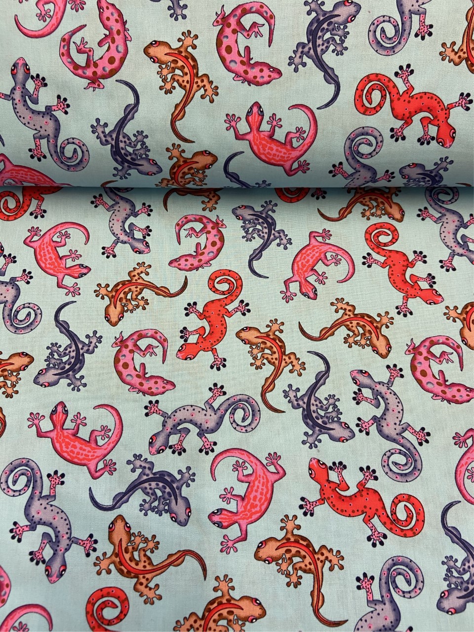 Multicolored Gecko Cotton Fabric