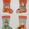 panel showing 4 sections of stocking to be cut out and sewn together