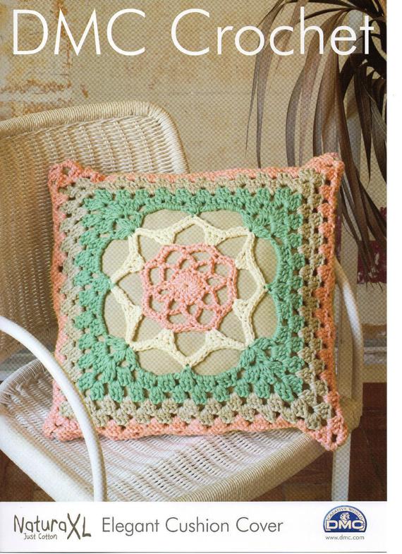 Elegant Cushion Cover 15238 DMC Natura XL Just Cotton Lace Crochet Pattern