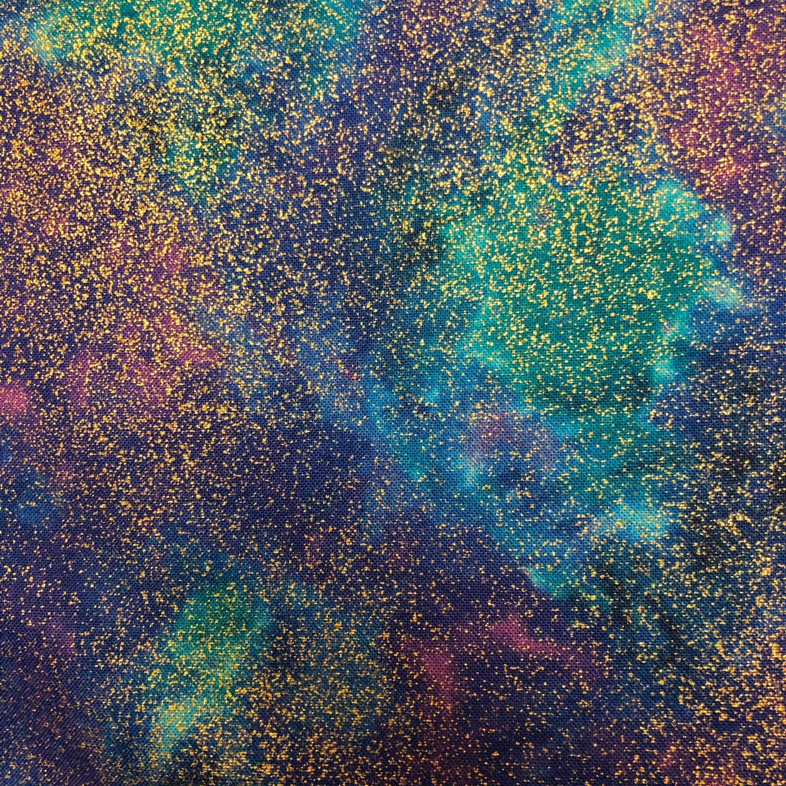 Galaxy Sky with Gold Metallic Shimmer Fabric from Timeless Treasures