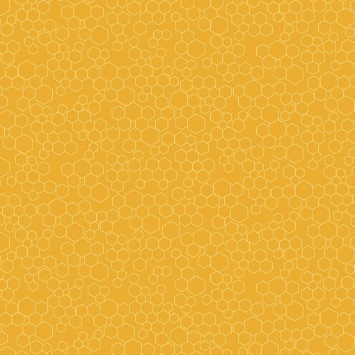 Yellow Honeycomb Bee Print Fabric from Timeless Treasures
