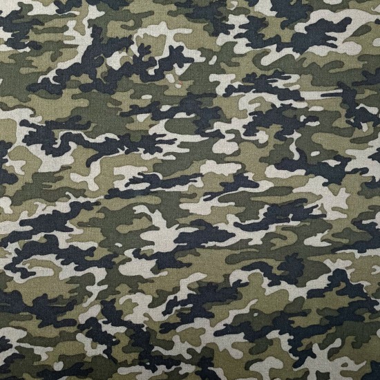 Khaki Camouflage Small Scale Print Fabric by Nutex 80610