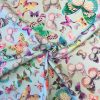 butterfly blue cotton canvas duck soft furnishing fabric
