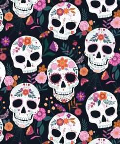 Candy skull 100% cotton fabric