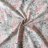 pink and grey floral print 100% cotton fabric100