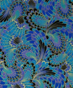 peacock palazzo guilded gold metallic fabric timeless treasures