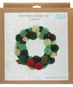 Traditional pom pom wreath kit