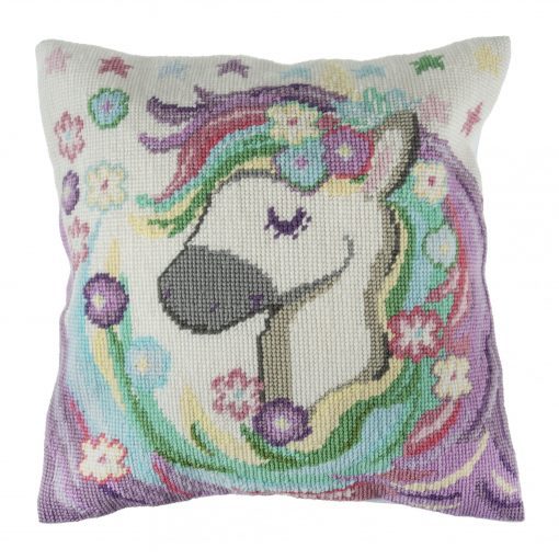 Completed unicorn cushion