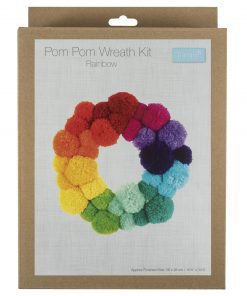 Rainbow pom pom wreath kit