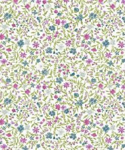white fabric with floral and vine design