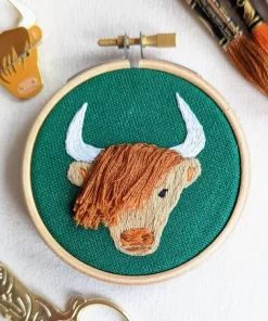 Highland Coo Embroidery Kit