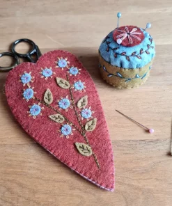 Embridered Scissor Pouch and Pin Cushion by Corinne Lapierre