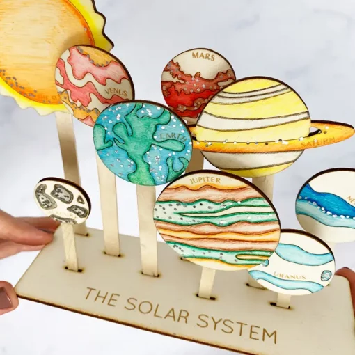 Planets Craft Kit - wood and painting