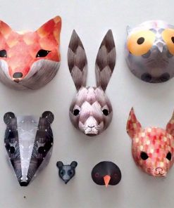 Paper craft wall decorations featuring woodland animals