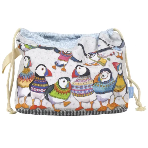 Woolly Puffins Drawstring Bag