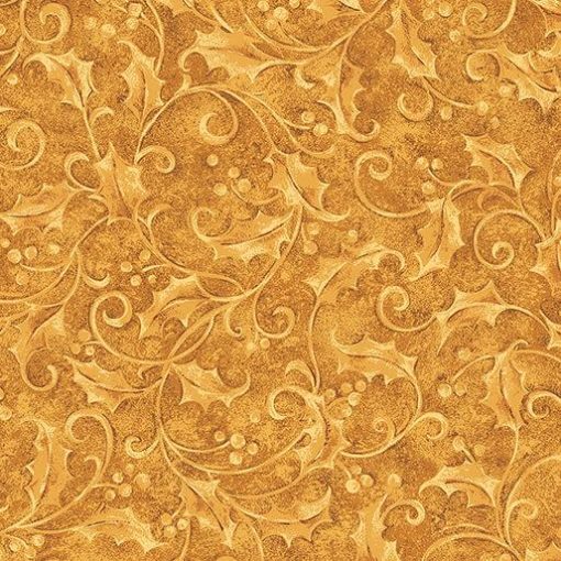 Holly Gold Cotton Fabric