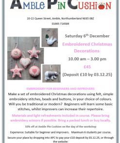 Embroidered Christmas Decoration Workshop