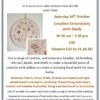 poster with details of workshop and example of embroidery with shells
