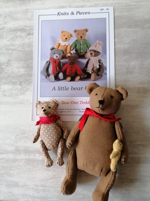 pattern with two completed  bears