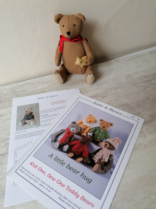 pattern, waistcoat supplement and completed bear