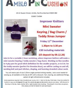 poster for mini sweater knitting workshop