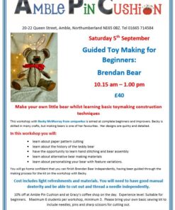 poster for guided toy making workshop on 5th Sept 26