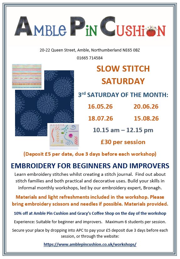 Slow Stitch Saturday Workshops