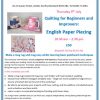 english paper piecing quilting workshop for beginners and improvers poster