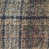 wool, viscose and polyester blend fabric in brown with check design