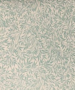 sage vine on cream cotton fabric