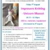 workshop to create a soft knitted unicorn in white with bright multicolour mane