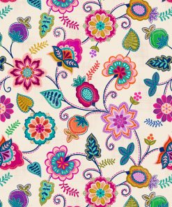 a rich design in jewel colours of intertwining flowers - celebration