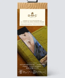 package of DMC Girl with a pearl earring cross stitch bookmark kit
