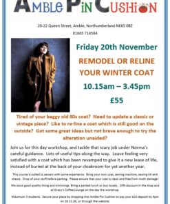poster for coat alteration workshop on 20.11.26