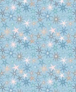 Starfish on Blue Cotton Fabric