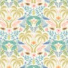 sample of paradise on cream cotton fabric