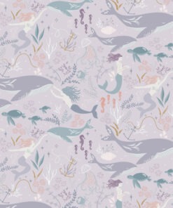 sample of sirens spell blush pink cotton fabric