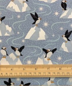 Alternative view of Puffins on Blue Grey