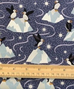Alternative view of Puffins on Dark Blue