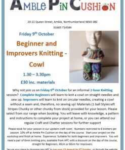 poster for cowl knitting workshop
