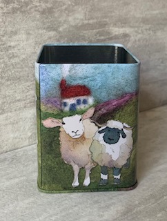 felted sheep tin side two