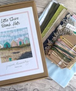 showing contents of beach huts collage kit and box