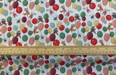 balloon fabric with ruler for scale