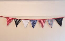 one side of pirate bunting made up