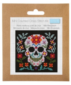packet of skull cross stitch kit
