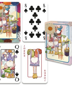 sample playing cards and decorated box